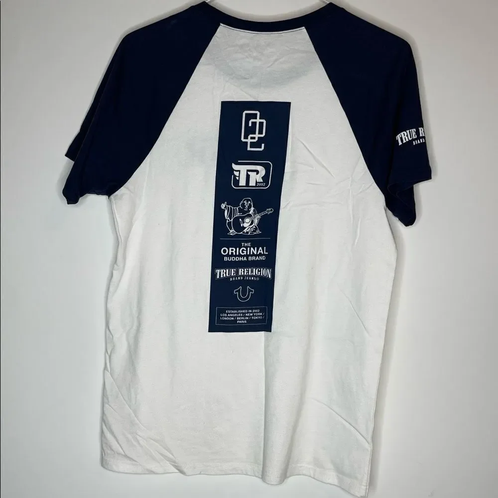 True Religion PATCH BLOCK SS RAGLAN TEE in Size Small‎